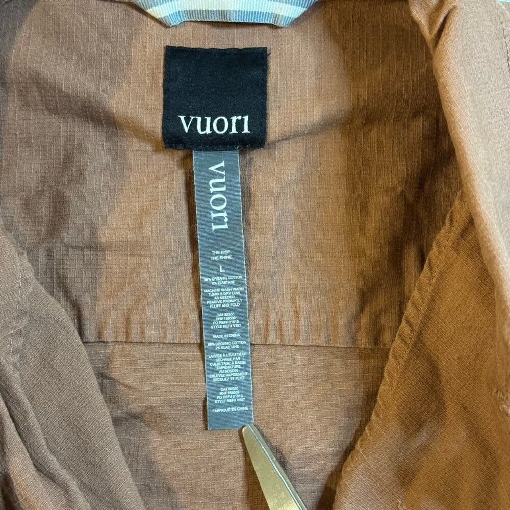 Vuori Brown Casual Outdoor Workwear Button Up Ripstop Jacket Shaket Coat Men's L - Picture 4 of 7